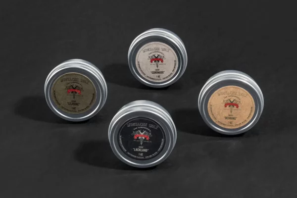 Corpsman's Apothecary mustache wax product jars